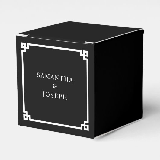 白黒ギリシャ鍵結婚ズ フェイバーボックス (正面サイド)