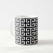 白黒ギリシャ鍵 コーヒーマグカップ (正面左)