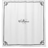 白黒ギリシャ鍵 シャワーカーテン (正面)