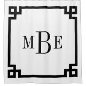 白黒ギリシャ鍵 |モノグラムの | シャワーカーテン (正面)