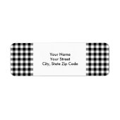 白黒ギンガムパターン住所 シール (正面)