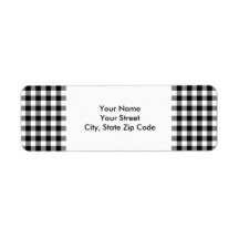 白黒ギンガムパターン住所 シール