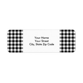 白黒ギンガムパターン住所 シール