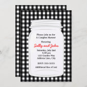 白黒ギンガムメイソンジャールカントリー招待状 招待状 (正面/裏面)