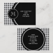 白黒ギンガム、あなたのモノグラム 名刺 (正面/裏面)