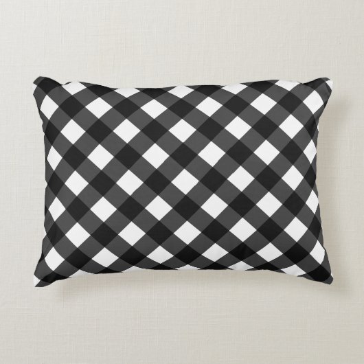 白黒ギンガム アクセントクッション (正面)