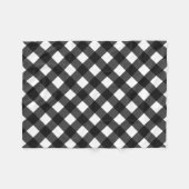 白黒ギンガム フリースブランケット (正面(横))