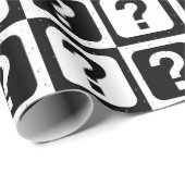 白黒クエスチョンマークリドルブロックプリント ラッピングペーパー (ロールコーナー)