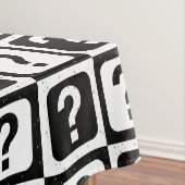 白黒クエスチョンマークリドルブロックモノグラム テーブルクロス (インサイチュ)