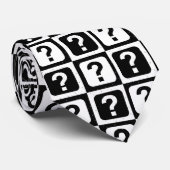 白黒クエスチョンマークリドルブロックモノグラム ネクタイ (ロール)