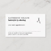 白黒クシンプルリーンシザーズヘアサロン 予約カード (正面)