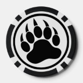 白黒クマの足型ポーカーチップ ポーカーチップ (裏面)
