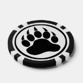 白黒クマの足型ポーカーチップ ポーカーチップ (シングル)