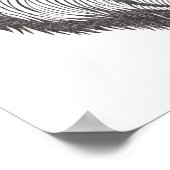 白黒クマポートレートかわいいステンシルアート ポスター (角)