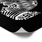 白黒クマ幾何着色美術 ポスター (角)