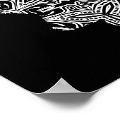 白黒クマ幾何着色美術 ポスター (角)