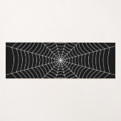 白黒クモの巣ハロウィンパターン ヨガマット (正面(横))