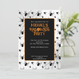 白黒クモクモの巣ハローウィンパーティ 招待状