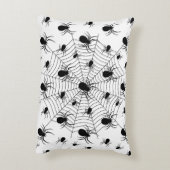 白黒クモクモクモの巣ハロウィンパターン アクセントクッション (裏面(縦))