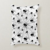 白黒クモクモクモの巣ハロウィンパターン アクセントクッション (正面(垂直))