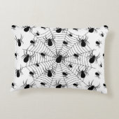 白黒クモクモクモの巣ハロウィンパターン アクセントクッション (裏面)