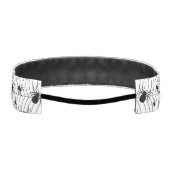 白黒クモクモクモの巣ハロウィンパターン アスレチックヘッドバンド (裏面)