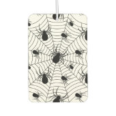 白黒クモクモクモの巣ハロウィンパターン カーエアーフレッシュナー (正面)