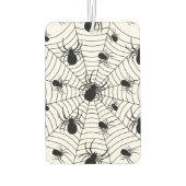 白黒クモクモクモの巣ハロウィンパターン カーエアーフレッシュナー (裏面)