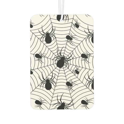 白黒クモクモクモの巣ハロウィンパターン カーエアーフレッシュナー (裏面)