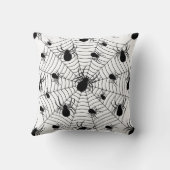 白黒クモクモクモの巣ハロウィンパターン クッション (裏面)