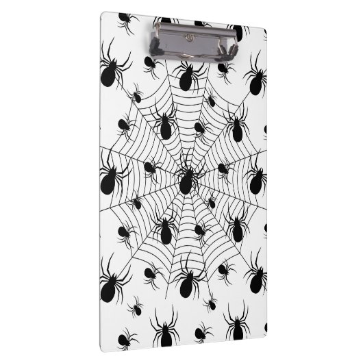 白黒クモクモクモの巣ハロウィンパターン クリップボード (右)