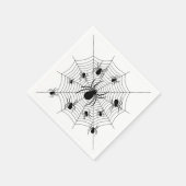 白黒クモクモクモの巣ハロウィンパターン スタンダードカクテルナプキン (角)