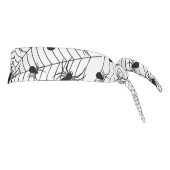 白黒クモクモクモの巣ハロウィンパターン タイヘッドバンド (回転90)