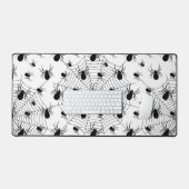 白黒クモクモクモの巣ハロウィンパターン デスクマット (キーボード&マウス)