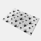 白黒クモクモクモの巣ハロウィンパターン ドアマット (アングル)