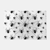 白黒クモクモクモの巣ハロウィンパターン ドアマット (正面)