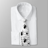 白黒クモクモクモの巣ハロウィンパターン ネクタイ (タイ)