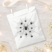 白黒クモクモクモの巣ハロウィンパターン フェイバーバッグ (クリップ留めされた状態)