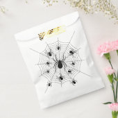 白黒クモクモクモの巣ハロウィンパターン フェイバーバッグ (封をした状態)