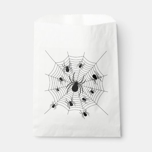 白黒クモクモクモの巣ハロウィンパターン フェイバーバッグ (正面)