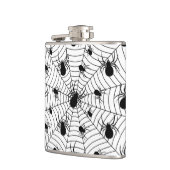 白黒クモクモクモの巣ハロウィンパターン フラスク (左)