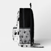 白黒クモクモクモの巣ハロウィンパターン プリントバックパック (右)