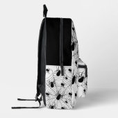 白黒クモクモクモの巣ハロウィンパターン プリントバックパック (左)