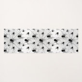 白黒クモクモクモの巣ハロウィンパターン ヨガマット (裏面(横))
