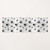 白黒クモクモクモの巣ハロウィンパターン ヨガマット (正面(横))