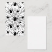 白黒クモクモクモの巣ハロウィンパターン 名刺 (正面/裏面)
