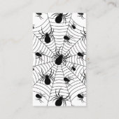 白黒クモクモクモの巣ハロウィンパターン 名刺 (正面)