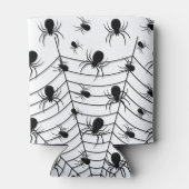 白黒クモクモクモの巣ハロウィンパターン 缶クーラー (裏面)