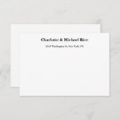 白黒クラシカルはっきりした文字エレガントファミリー 出欠カード (正面/裏面)