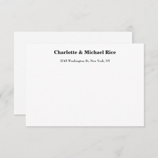 白黒クラシカルはっきりした文字エレガントファミリー 出欠カード (正面/裏面)